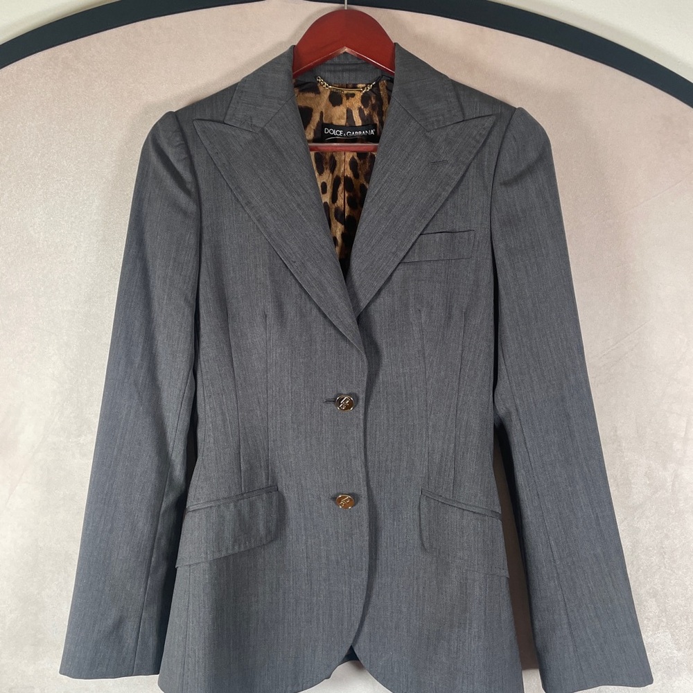 Dolce & Gabbana Charcoal Gray Wool Blend Blazer size 38/MEDIUM